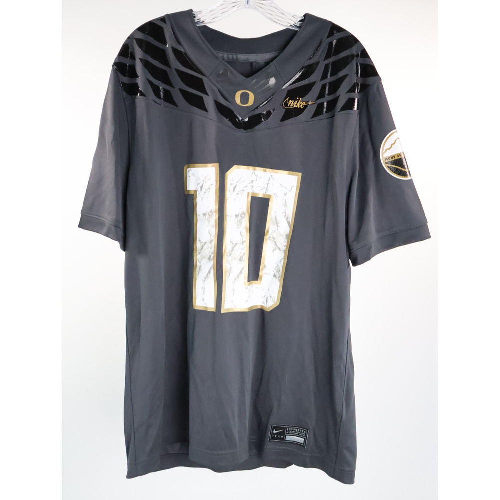 Nike Oregon Ducks Herbert #10 Anthracite Shoe Duck Football Jersey Size L Read